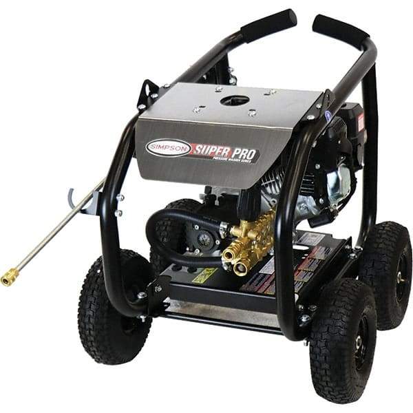 Simpson - Gas, 5.8 hp, 3,600 psi, 2.5 GPM, Cold Water Pressure Washer - AAA Triplex, 25' x 5/16" Hose - Apex Tool & Supply