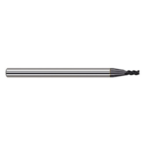 Variable Helix End Mills for Medium Alloy Steels - 0.0300″ Cutter Diameter × 0.0900″ Length of Cut Carbide Square End Mill for Medium Alloy Steels, 3 Flutes, AlTiN Coated - Exact Industrial Supply