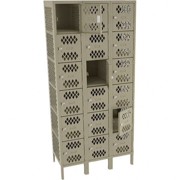 Tennsco - 18 Door, 6 Tier, Welded Locker - Apex Tool & Supply