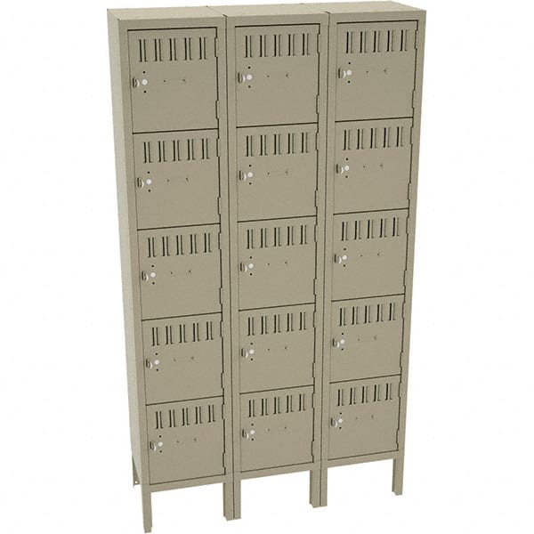 Tennsco - 15 Door, 5 Tier, Welded Locker - Apex Tool & Supply