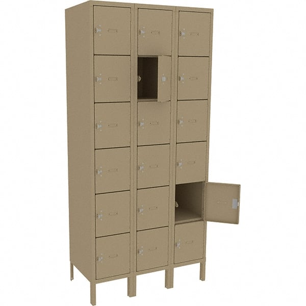 Tennsco - 18 Door, 18 Vertical Tier, Welded Locker - Apex Tool & Supply