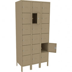 Tennsco - 18 Door, 18 Vertical Tier, Welded Locker - Apex Tool & Supply