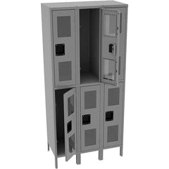 Tennsco - 6 Door, Double Tier, Welded Locker - Apex Tool & Supply