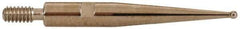 INTERAPID - 0.031" Ball Diam, Steel, Ball Test Indicator Contact Point - 0.65" Contact Point Length, Use with Brown & Sharpe Interapid 312 Dial Test Indicators (Except 74.111965 & 74.111958) - Apex Tool & Supply