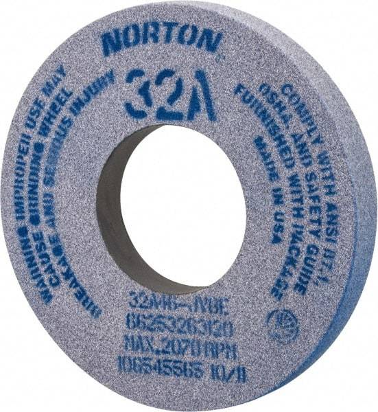 Norton - 12" Diam x 5" Hole x 1-1/2" Thick, J Hardness, 46 Grit Surface Grinding Wheel - Aluminum Oxide, Type 1, Coarse Grade, 2,070 Max RPM, Vitrified Bond, No Recess - Apex Tool & Supply