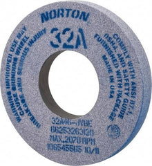 Norton - 12" Diam x 5" Hole x 1-1/2" Thick, J Hardness, 46 Grit Surface Grinding Wheel - Aluminum Oxide, Type 1, Coarse Grade, 2,070 Max RPM, Vitrified Bond, No Recess - Apex Tool & Supply