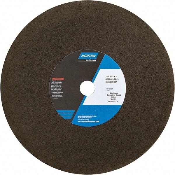 Norton - 12" Aluminum Oxide Cutoff Wheel - 3/32" Thick, 1" Arbor - Apex Tool & Supply