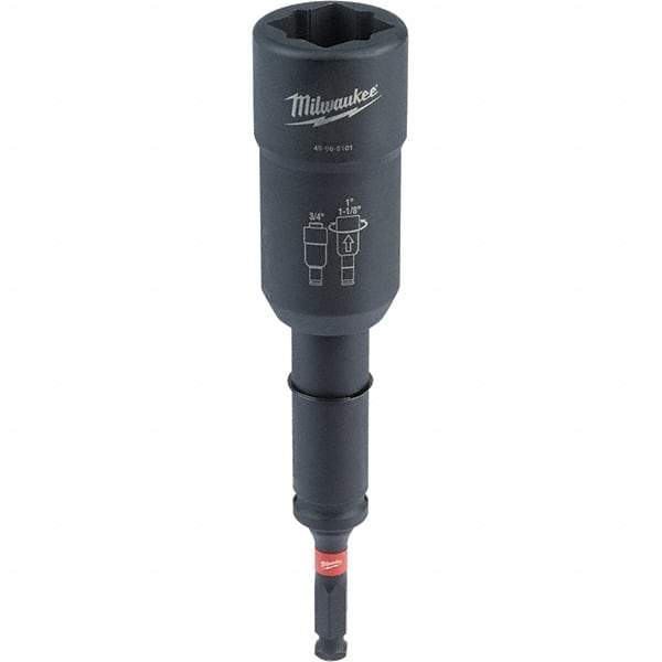 Milwaukee Tool - 1/2" Lineman's Utility Socket - 7/16" Drive, 10" OAL, 2.3" Socket Nose Diam - Apex Tool & Supply