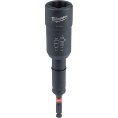 Milwaukee Tool - 1/2" Lineman's Utility Socket - 7/16" Drive, 10" OAL, 2.3" Socket Nose Diam - Apex Tool & Supply