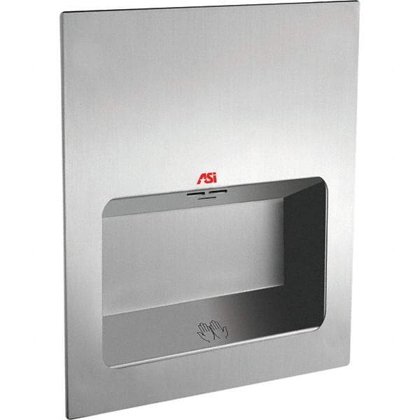 ASI-American Specialties, Inc. - 1000 Watt Satin Stainless Steel Finish Electric Hand Dryer - 110/120 Volts, 10.4 Amps, 12-19/32" Wide x 15-3/4" High x 4-1/16" Deep - Apex Tool & Supply