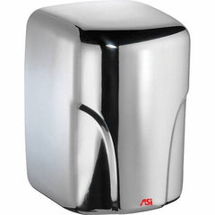 ASI-American Specialties, Inc. - 1600 Watt Bright Stainless Steel Finish Electric Hand Dryer - 110/120 Volts, 14.6 Amps, 8-1/16" Wide x 11-19/64" High x 7-5/64" Deep - Apex Tool & Supply