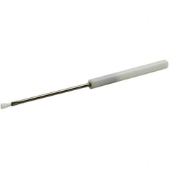 Brush Research Mfg. - 1" Angle/Flat Nylon Electronic Applicator Brush - 1/32" Bristle Length, 6-1/4" Plastic Dowel Handle - Apex Tool & Supply