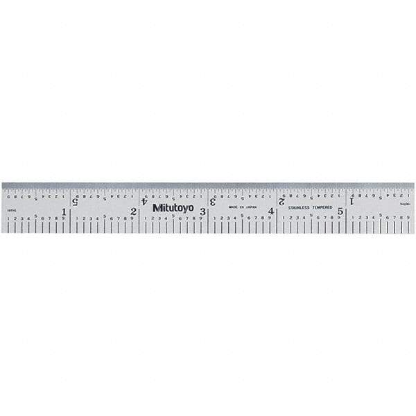Mitutoyo - Steel Rules Length (Inch): 6 Length (mm): 150.00 - Apex Tool & Supply