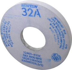 Norton - 14" Diam x 5" Hole x 1-1/2" Thick, K Hardness, 60 Grit Surface Grinding Wheel - Aluminum Oxide, Type 5, Medium Grade, 1,800 Max RPM, Vitrified Bond, One-Side Recess - Apex Tool & Supply
