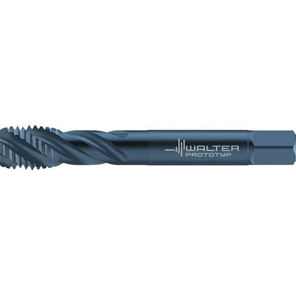 Walter-Prototyp - 5/8-18 UNF 4 Flute 2B/3B Bottoming Spiral Flute Tap - High Speed Steel, Oxide Finish, 100mm OAL, Right Hand Flute, Right Hand Thread, Series TC117 - Apex Tool & Supply