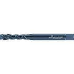 Walter-Prototyp - 1/4-28 UNF 3 Flute 2B/3B Bottoming Spiral Flute Tap - High Speed Steel, Oxide Finish, 80mm OAL, Right Hand Flute, Right Hand Thread, Series TC117 - Exact Industrial Supply