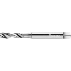Walter-Prototyp - Metric 2 Flute 2B Semi-Bottoming Spiral Flute Tap - High Speed Steel, Bright Finish, 70mm OAL, Right Hand Flute, Right Hand Thread - Exact Industrial Supply