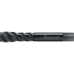 Walter-Prototyp - 7/16-20 UNF 3 Flute 2BX Semi-Bottoming Spiral Flute Tap - High Speed Steel, Oxide Finish, 100mm OAL, Right Hand Flute, Right Hand Thread, Series TC142 - Apex Tool & Supply