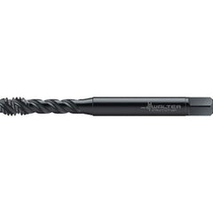 Walter-Prototyp - #10-24 UNC 3 Flute 2BX Semi-Bottoming Spiral Flute Tap - High Speed Steel, Oxide Finish, 70mm OAL, Right Hand Flute, Right Hand Thread, Series TC142 - Exact Industrial Supply