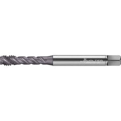 Walter-Prototyp - 3/8-16 UNC 3 Flute 2BX Semi-Bottoming Spiral Flute Tap - High Speed Steel, TiAlN Finish, 100mm OAL, Right Hand Flute, Right Hand Thread, Series TC142 - Apex Tool & Supply