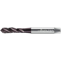 Walter-Prototyp - #12-24 UNC 3 Flute 2B Semi-Bottoming Spiral Flute Tap - High Speed Steel, Hardlube Finish, 80mm OAL, Right Hand Flute, Right Hand Thread - Exact Industrial Supply