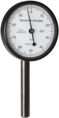 TESA Brown & Sharpe - 0.2 Inch Range, 0.001 Inch Dial Graduation, Dial Test Indicator - 1-1/2 Inch, 0-100 Dial Reading - Apex Tool & Supply