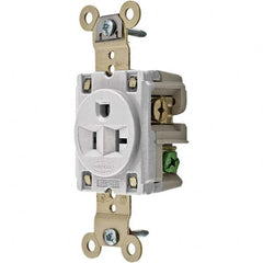 Hubbell Wiring Device-Kellems - 125V 20A NEMA 5-20R Industrial Grade White Straight Blade Single Receptacle - Apex Tool & Supply