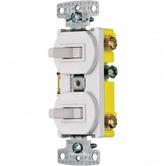 Hubbell Wiring Device-Kellems - Combination Wall Switch & Receptacles Combination Switch/Receptacle Type: Toggle Switch Color: White - Apex Tool & Supply