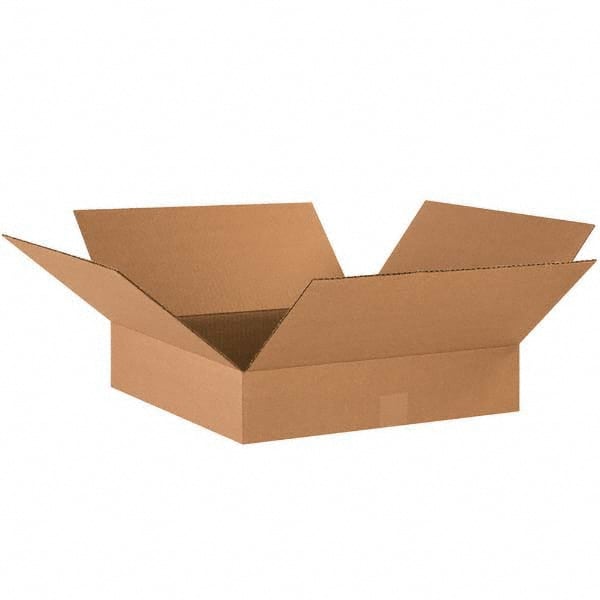 Made in USA - Pack of (25), 18" Wide x 18" Long x 3" High Corrugated Shipping Boxes - Apex Tool & Supply
