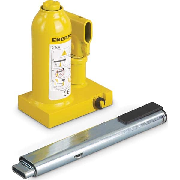 Enerpac - Manual Bottle, Screw, Ratchet & Hydraulic Jacks Type: Hydraulic Bottle Jack Load Capacity (Ton): 3 (Inch) - Apex Tool & Supply