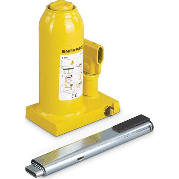 Enerpac - Manual Bottle, Screw, Ratchet & Hydraulic Jacks Type: Hydraulic Bottle Jack Load Capacity (Ton): 8 (Inch) - Apex Tool & Supply