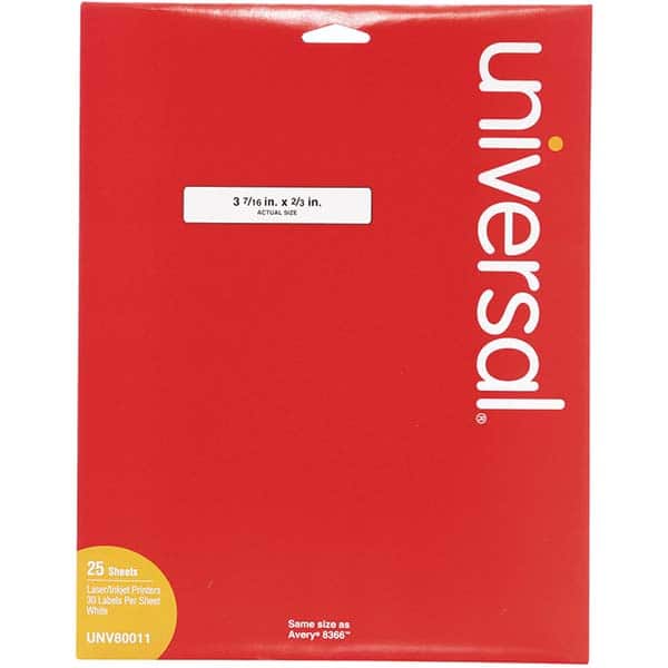 UNIVERSAL - Labels, Ribbons & Tapes Type: File Folder Label Color: White - Apex Tool & Supply
