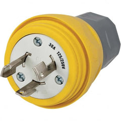 Hubbell Wiring Device-Kellems - 125/250 VAC 30A NonNEMA Industrial Twist Lock Plug - Apex Tool & Supply