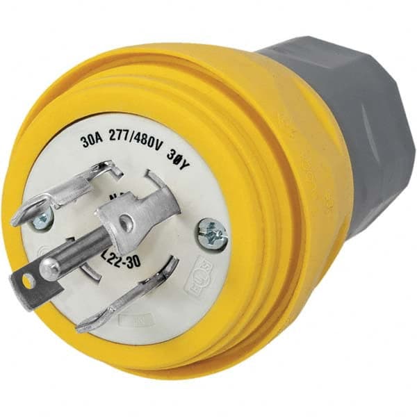 Hubbell Wiring Device-Kellems - 3-Phase Wye 277/480 VAC 30A NEMA L22-30P Industrial Twist Lock Plug - Apex Tool & Supply