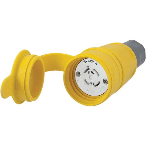 Hubbell Wiring Device-Kellems - 3-Phase Delta 480 VAC 20A NEMA L16-20R Industrial Twist Lock Connector - Apex Tool & Supply