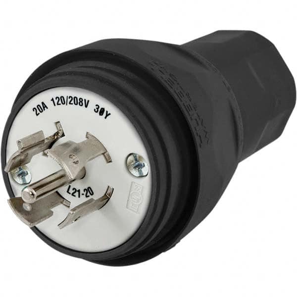 Hubbell Wiring Device-Kellems - 3-Phase Wye 120/208 VAC 20A NEMA L21-20P Industrial Twist Lock Plug - Apex Tool & Supply