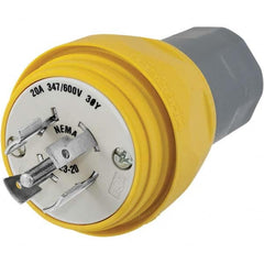 Hubbell Wiring Device-Kellems - 3-Phase Wye 347/600 VAC 20A NEMA L23-20P Industrial Twist Lock Plug - Apex Tool & Supply