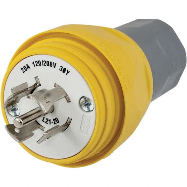 Hubbell Wiring Device-Kellems - 3-Phase Wye 120/208 VAC 20A NEMA L21-20P Industrial Twist Lock Plug - Apex Tool & Supply