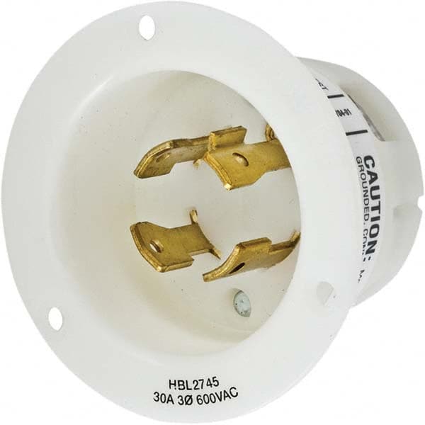 Hubbell Wiring Device-Kellems - 3-Phase Delta 600 VAC 30A NEMA L17-30P Industrial Twist Lock Inlet - Apex Tool & Supply