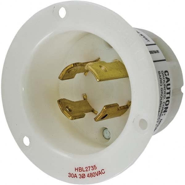 Hubbell Wiring Device-Kellems - 3-Phase Delta 480 VAC 30A NEMA L16-30P Industrial Twist Lock Inlet - Apex Tool & Supply