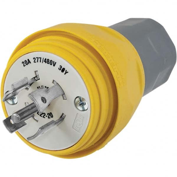 Hubbell Wiring Device-Kellems - 3-Phase Wye 277/480 VAC 20A NEMA L22-20P Industrial Twist Lock Plug - Apex Tool & Supply