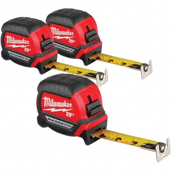 Milwaukee Tool - 25' x 1" Yellow/Black Blade Tape Measure - Apex Tool & Supply