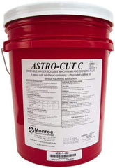 Monroe Fluid Technology - Astro-Cut C, 5 Gal Pail Cutting & Grinding Fluid - Water Soluble, For CNC Milling, Drilling, Tapping, Turning - Apex Tool & Supply