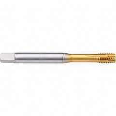 Emuge - M5x0.80 Metric 6G 0 Flute TiN-70 Finish Powdered Metal Spiral Point Tap - Apex Tool & Supply