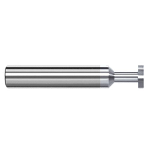 0.3120″ (5/16″) Cutter Diameter × 0.1250″ (1/8″) Width × 0.4680″ (15/32″) Neck Length Carbide Square Standard Keyseat Cutter Non-Ferrous, 4 Flutes, TiB2 Coated - Exact Industrial Supply