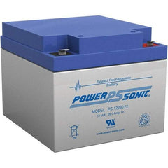 Power-Sonic - Lead-Acid, Quick-Disconnect Tab Terminal, 12 Volt, 26 Amp, Lead Rechargeable Battery - 1/4" Tab Width x 0.8mm Tab Thickness, 6.97" Wide x 4.92" High x 6.56" Deep - Apex Tool & Supply