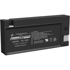 Power-Sonic - Lead-Acid, Quick-Disconnect Tab Terminal, 12 Volt, 2.3 Amp, Lead Rechargeable Battery - 3/16" Tab Width x 0.8mm Tab Thickness, 0.94" Wide x 2.4" High x 7.17" Deep - Apex Tool & Supply