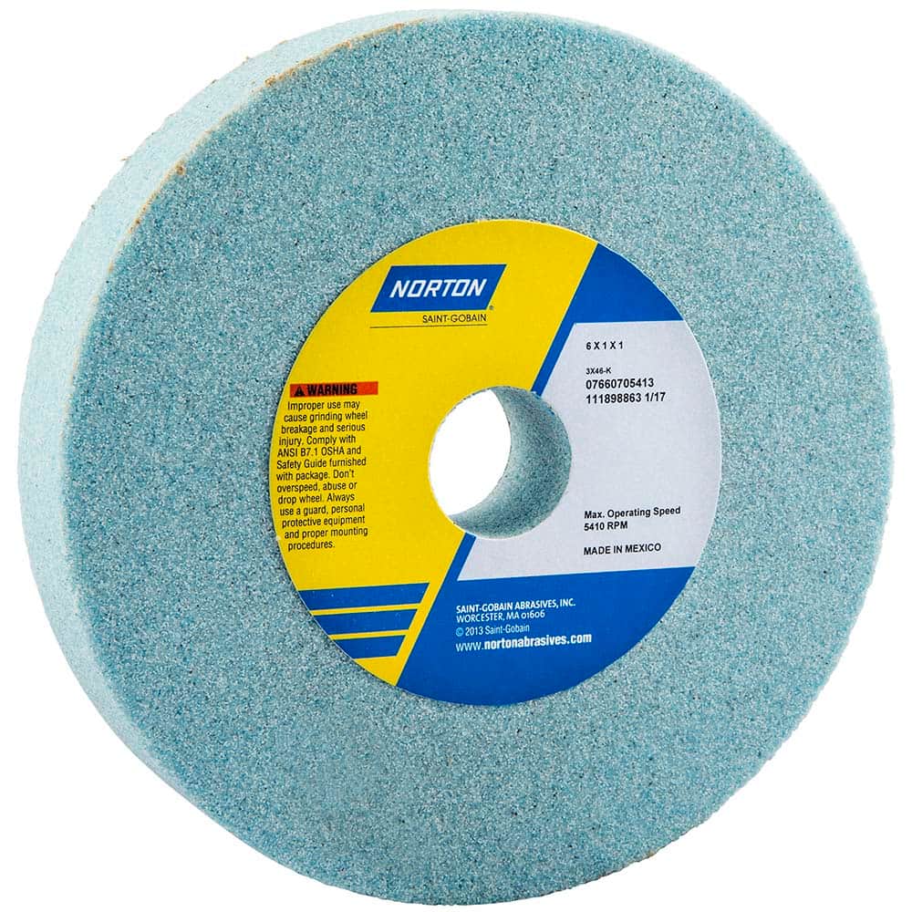 Norton - Bench & Pedestal Grinding Wheels Wheel Diameter (Inch): 6 Hole Size (Inch): 1 - Apex Tool & Supply