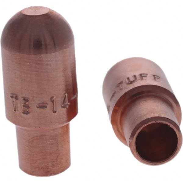 Tuffaloy - Spot Welder Tips For Use With: 4RW Cap Taper Electrode Holder Type: Male Cap B Nose (Dome) - Apex Tool & Supply