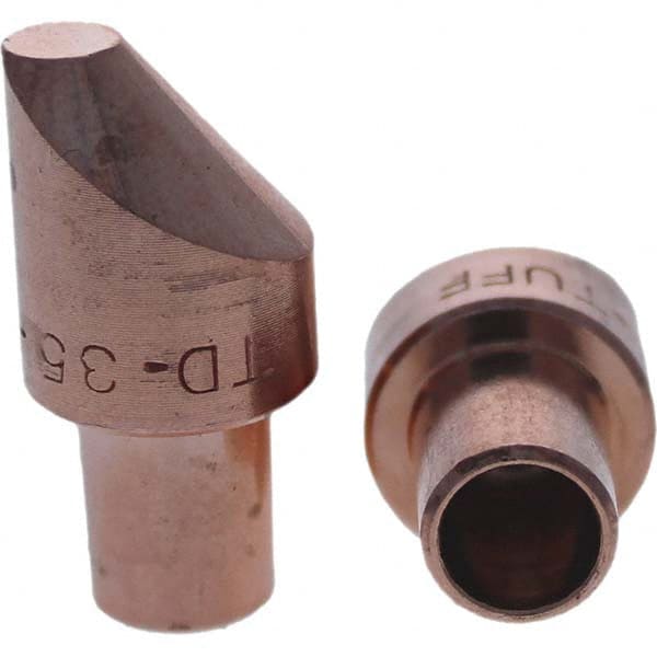 Tuffaloy - Spot Welder Tips For Use With: 5RW Cap Taper Electrode Holder Type: Male Cap D Nose (Offset) - Apex Tool & Supply